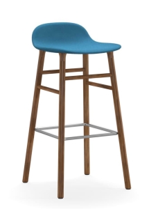 NORMANN COPENHAGEN hoker/stołek barowy tapicerowany FORM BARSTOOL H:75cm - drewniana podstawa - warianty