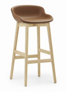 NORMANN COPENHAGEN hoker/stołek barowy tapicerowany HYG BARSTOOL H:75cm - drewniana podstawa - warianty