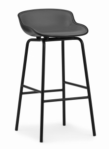 NORMANN COPENHAGEN hoker/stołek barowy tapicerowany od frontu HYG BARSTOOL H:75cm - metalowa podstawa - warianty