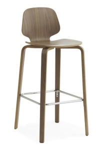 NORMANN COPENHAGEN hoker/stołek barowy fornirowany MY CHAIR BARSTOOL H:65cm / H:75cm - drewniana podstawa - warianty wysokości i wykończenia